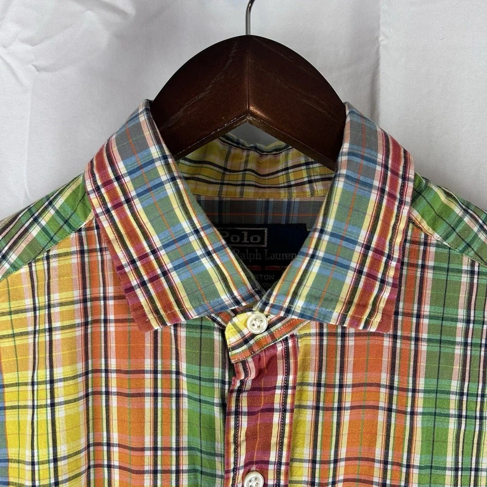 Polo Ralph Lauren Westerton Cotton Colorful Long Sleeve Men Shirt‎ Sz Large